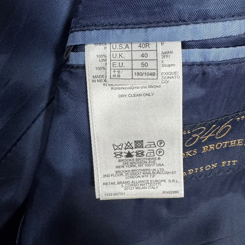 Brooks Brothers 346 Madison Fit Blazer Mens 40R Gray Glend Plaid 100% Wool